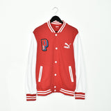 Vintage Puma bomber jacket fleece windbreaker in red and white