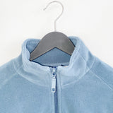 Vintage Reebok fleece zip up track jacket windbreaker sweatshirt longsleeve tee pullover jumper in light blue