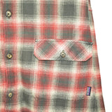 Vintage Patagonia formal button up shirt long sleeve t-shirt blouse in yellow red and brown