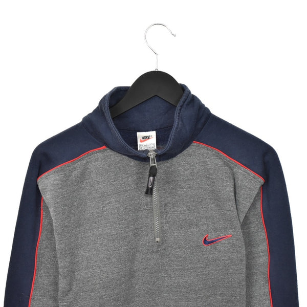 Vintage Nike quarter zip up pullover sweatshirt too in grey and dark blue