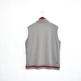 Vintage Nike sweater vest sleeveless sweater jacket zip up jacket tank top gilet vest fleece in grey and red